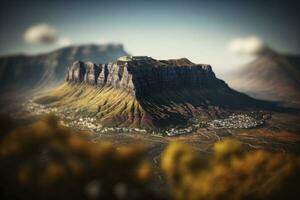 fesselnd Aussicht von Tabelle Berg im Kap Stadt, Dorf Süd Afrika foto