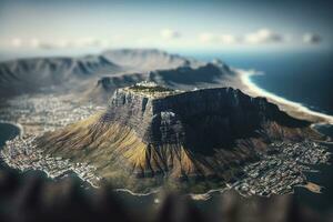 fesselnd Aussicht von Tabelle Berg im Kap Stadt, Dorf Süd Afrika foto