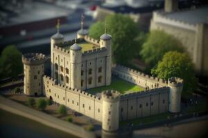 Miniatur Aussicht von Turm von London im England foto