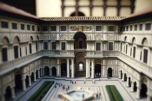 Miniatur Aussicht von uffizi Galerie im Florenz Italien foto
