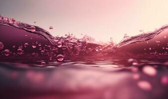Rosa Wasser Oberfläche Textur mit spritzt und Luftblasen foto