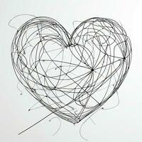 minimalistisch eine Linie Zeichnung von Herz gestalten foto