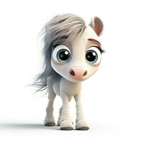 bezaubernd Baby Pferd mit ein pixarstyle Lächeln und groß Augen foto