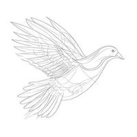 kontinuierlich Linie Zeichnung von ein fliegend Taube Symbol von Frieden und Freiheit foto