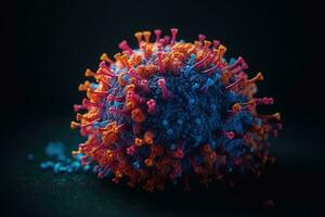 filmisch Schuss von höchst detailliert covid19 Virus genetisch Material foto