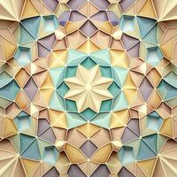 Pastell- geometrisch Kaleidoskop Muster zum Einladungen und Scrapbooking generativ ai foto