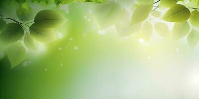 Naturen Segeltuch Licht Grün Blätter auf Sanft Bokeh Hintergrund perfekt zum Einladungen und Plakate foto