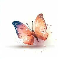minimalistisch Digital Zeichnung von ein süß Schmetterling auf Weiß Hintergrund foto