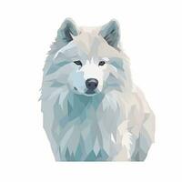 minimalistisch samoyed Aquarell Gemälde auf Sanft Pastell- Hintergrund foto