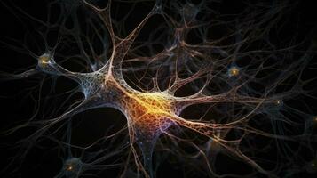 neuronale Netzwerk im Aktion ein futuristisch Technologie Konzept foto