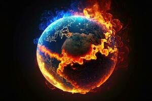apokalyptisch Erde auf Feuer foto