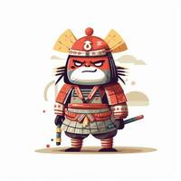 minimalistisch Samurai Baby Charakter Illustration foto