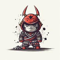 minimalistisch Samurai Baby Charakter Illustration foto