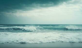 minimalistisch Meer Wellen ein beruhigend und entspannend ätherisch verträumt Hintergrund foto
