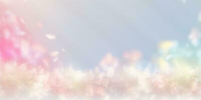 Sanft Pastell- Farbe Hintergrund mit Blütenblätter und Bokeh Beleuchtung foto