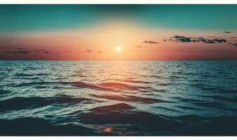 ätherisch Sonnenuntergang Über das Meer ein verträumt Hintergrund zum Ihre kreativ Projekte foto