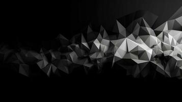 glatt niedriges Polygon Hintergrund Design im schwarz und Weiß foto