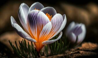 belastbar Schönheit von Krokus Blumen foto