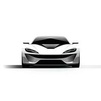 modern minimalistisch elektrisch Auto auf Weiß Hintergrund Vektor Design generativ ai foto