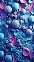 beschwingt Blau und lila abstrakt Komposition mit geometrisch Formen ai generiert foto