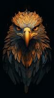 majestätisch Adler im Grungeon Stil auf dunkel Hintergrund ai generiert foto