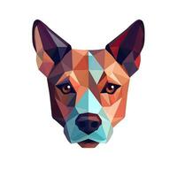 modern und minimalistisch geometrisch Hund Kopf auf Weiß Hintergrund ai generiert foto