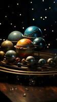 Planeten ausgerichtet im ein Reihe Solar- System Ausrichtung ai generiert foto