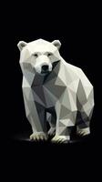 Origami Polar- Bär auf dunkel Hintergrund generativ ai foto