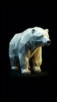 Origami Polar- Bär auf dunkel Hintergrund generativ ai foto