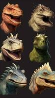 einzigartig Dinosaurier Namen ein Sammlung von unzählige Beispiele ai generiert foto