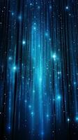sternenklar Nacht Himmel auf Blau Hintergrund mit glühend Beleuchtung generativ ai foto