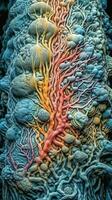 Innerhalb ein Zelle ein lebendig Aussicht von das Golgi Gerät generativ ai foto