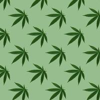 Hanf oder Cannabis hinterlässt ein nahtloses Muster. foto