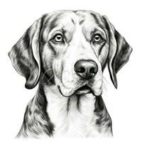 handgemalt amerikanisch Foxhound Gesicht Clip Art zum Färbung Buch ai generiert foto