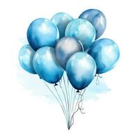 bunt Aquarell Luftballons auf Weiß Hintergrund ai generiert foto