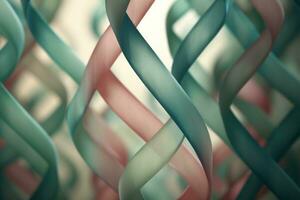 das tanzen von das DNA Wendel im ein stumm geschaltet Farbe Palette ai generiert foto