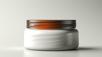 minimal Weiß umweltfreundlich Hautpflege Container ai generiert foto