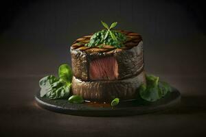 köstlich gegrillt Rindfleisch Filet Steak ai generiert foto