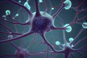 Schichten von Nerv Zellen im das nervös System ai generiert foto