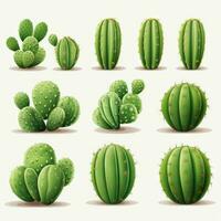 minimalistisch Opuntie Kaktus einstellen ai generiert foto