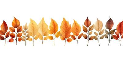 Herbst Blätter Rand auf Hintergrund ai generiert foto