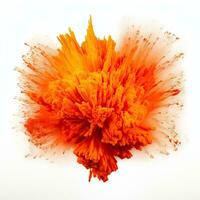 beschwingt Orange holi Farbe Farbe Pulver Festival ai generiert foto