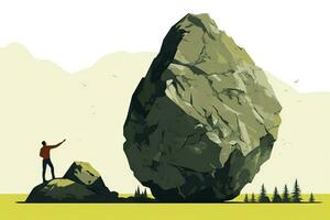 minimalistisch Animation von ein groß Felsen ai generiert foto