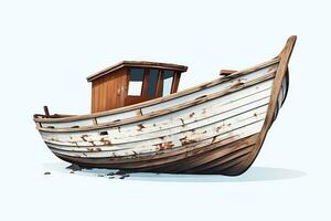 minimalistisch Animation von ein alt Boot ai generiert foto