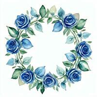 Aquarell Blau Rosen Clip Art foto