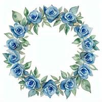 Aquarell Blau Rosen Clip Art foto