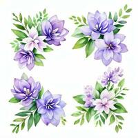 Aquarell lila Blumen Clip Art foto