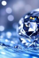 Diamant Nahansicht Hintergrund Makro Schuss von das Weiß Edelsteine und Perlen foto