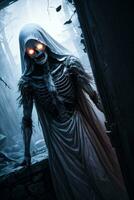 Foto von das unheimlich Halloween Geist Charakter