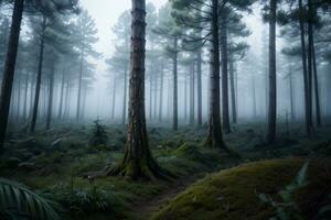 Foto von das dunkel Rücken Wald Hintergrund Hintergrund